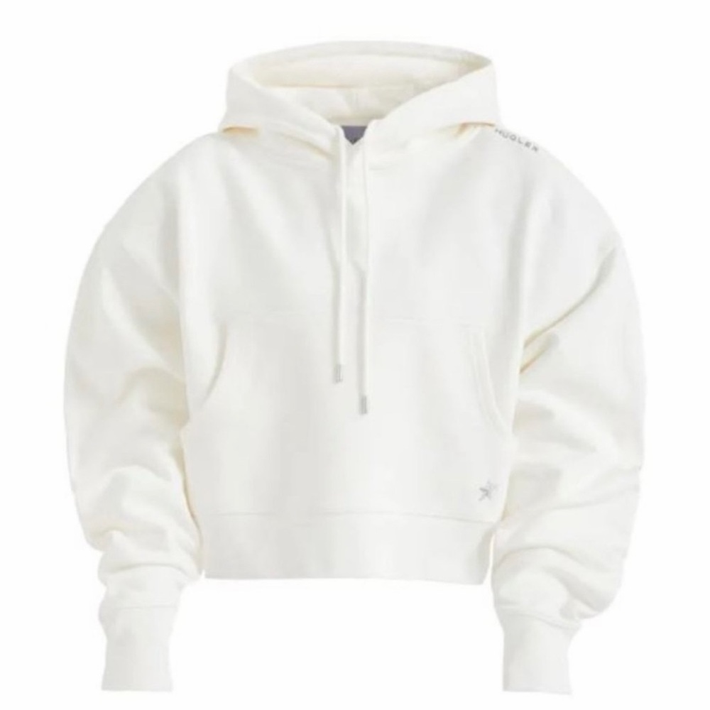 2 HM Women's Ivory and Blue Cropped Hoodie Sweatshirts